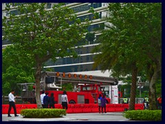 A Volvo fire engine at the Fireworkers memorial.